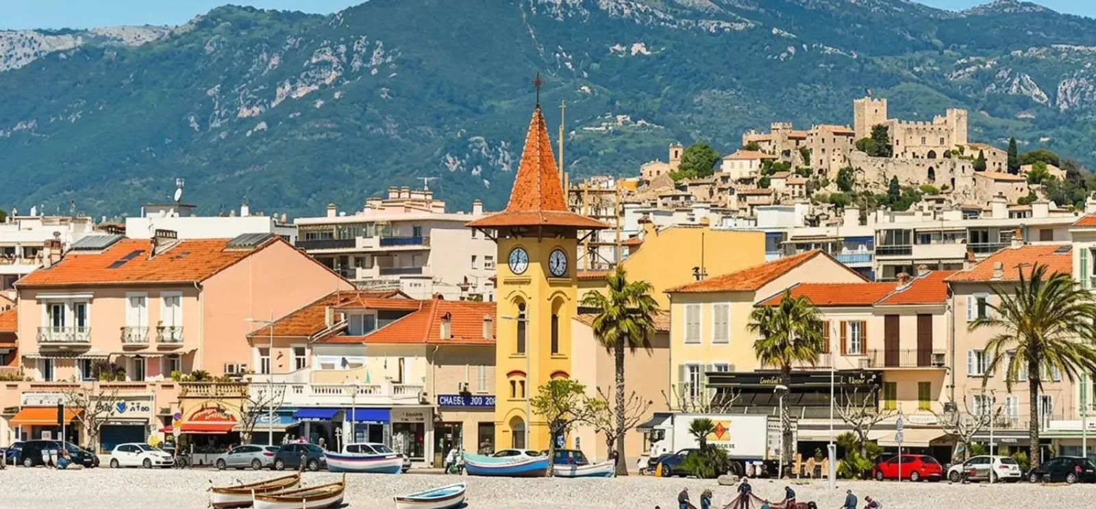 Le front de mer du Cros-de-Cagnes et le bourg perché du Haut-de-Cagnes — deux morphologies, deux contextes de sol