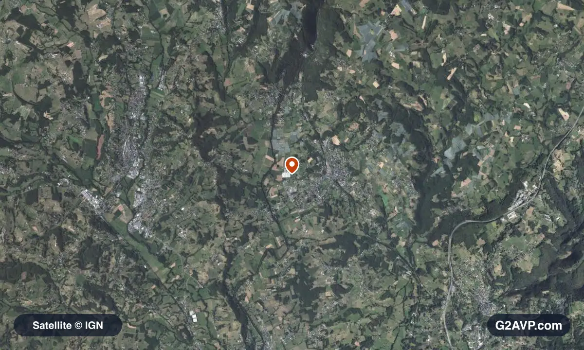 Vue satellite (orthophoto IGN) du secteur d'Allassac, même emprise que la carte géologique