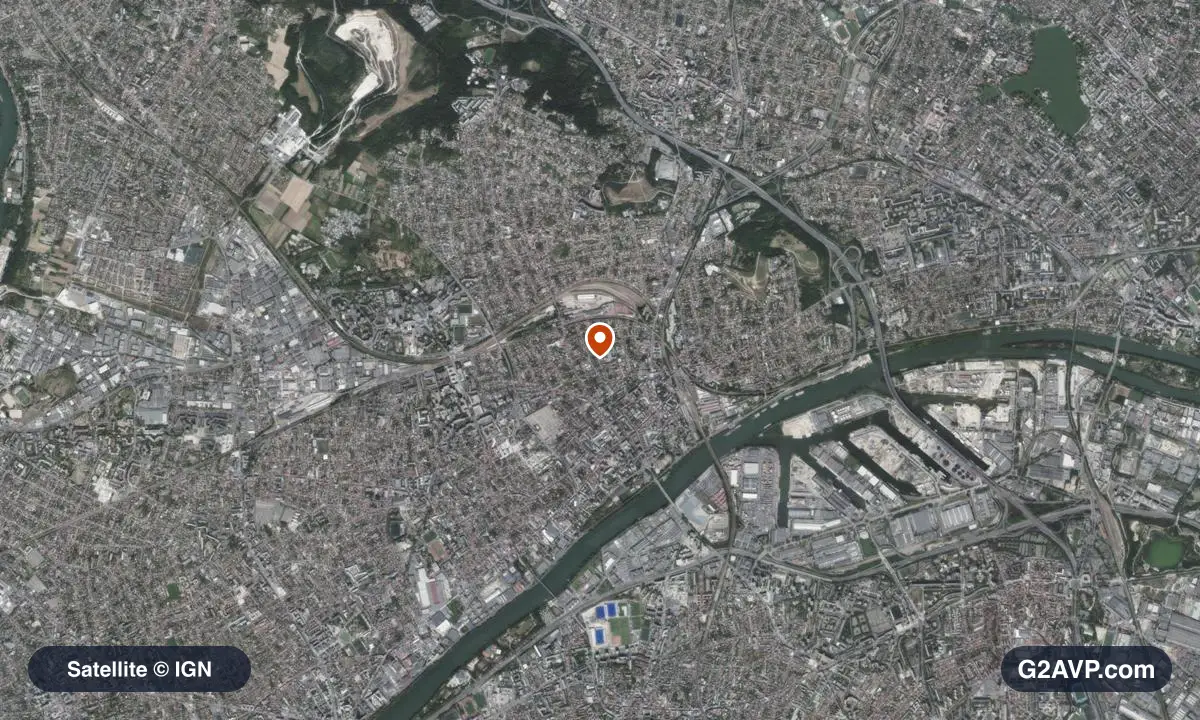 Vue satellite (orthophoto IGN) du secteur d'Argenteuil, même emprise que la carte géologique