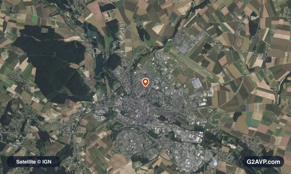 Vue satellite (orthophoto IGN) du secteur de Beauvais, même emprise que la carte géologique
