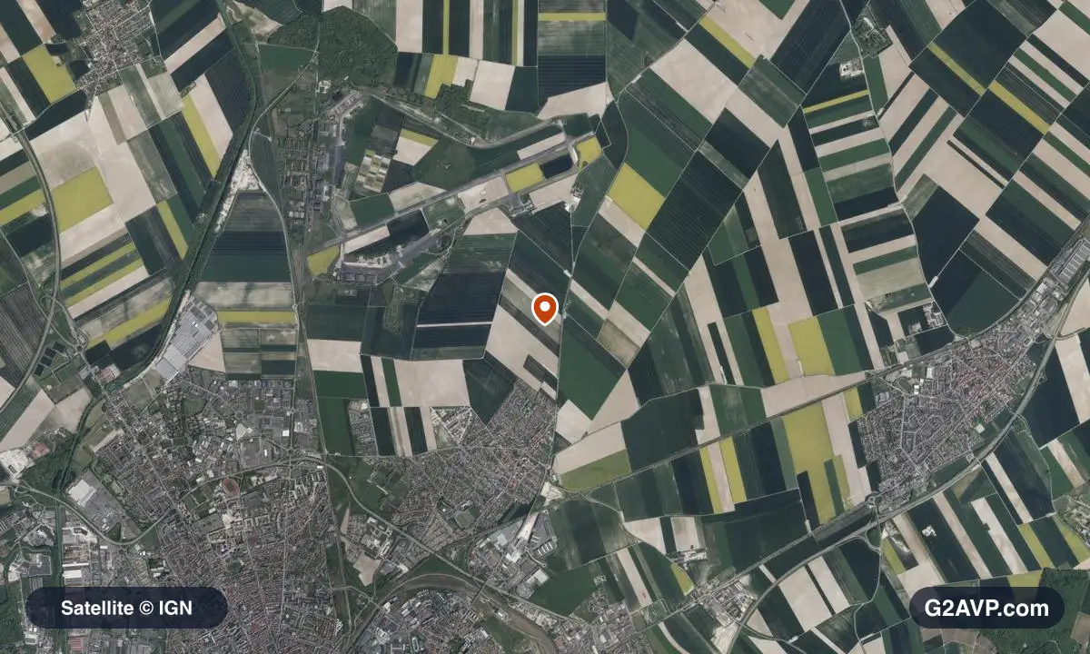 Vue satellite (orthophoto IGN) du secteur de Bétheny, même emprise que la carte géologique