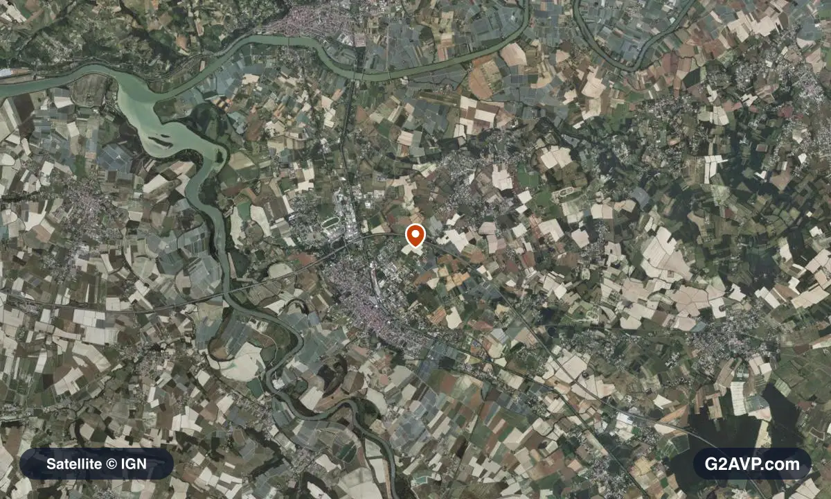 Vue satellite (orthophoto IGN) du secteur de Castelsarrasin, même emprise que la carte géologique