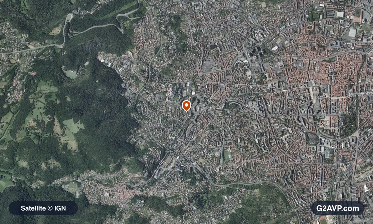 Vue satellite (orthophoto IGN) du secteur de Chamalières, même emprise que la carte géologique