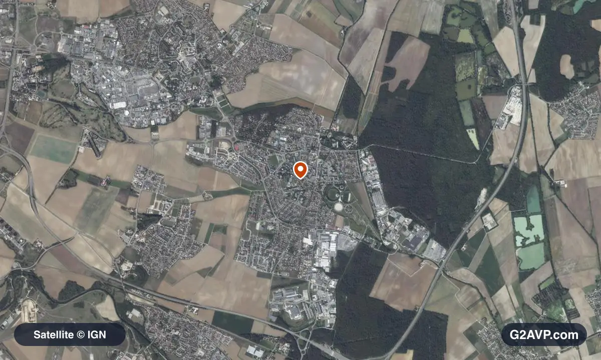 Vue satellite (orthophoto IGN) du secteur de Chevigny-Saint-Sauveur, même emprise que la carte géologique