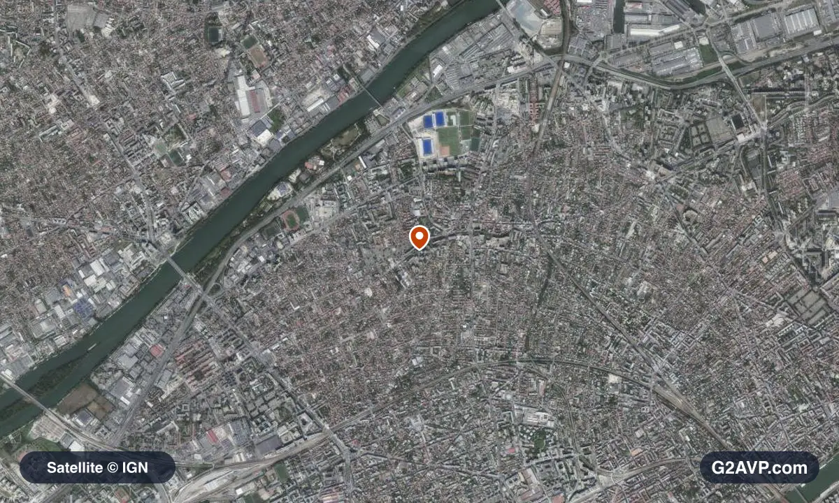 Vue satellite (orthophoto IGN) du secteur de Colombes, même emprise que la carte géologique
