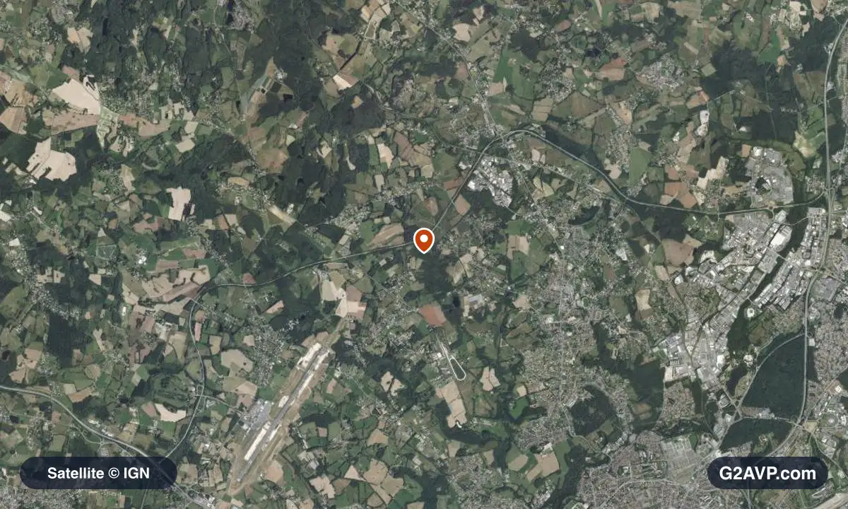 Vue satellite (orthophoto IGN) du secteur de Couzeix, même emprise que la carte géologique
