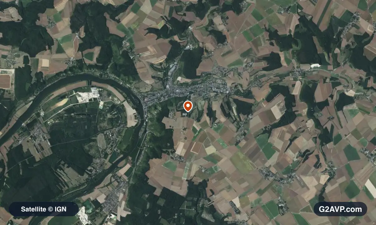 Vue satellite (orthophoto IGN) du secteur des Andelys, même emprise que la carte géologique