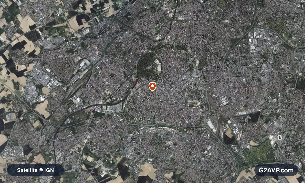 Vue satellite (orthophoto IGN) du secteur de Lille, même emprise que la carte géologique