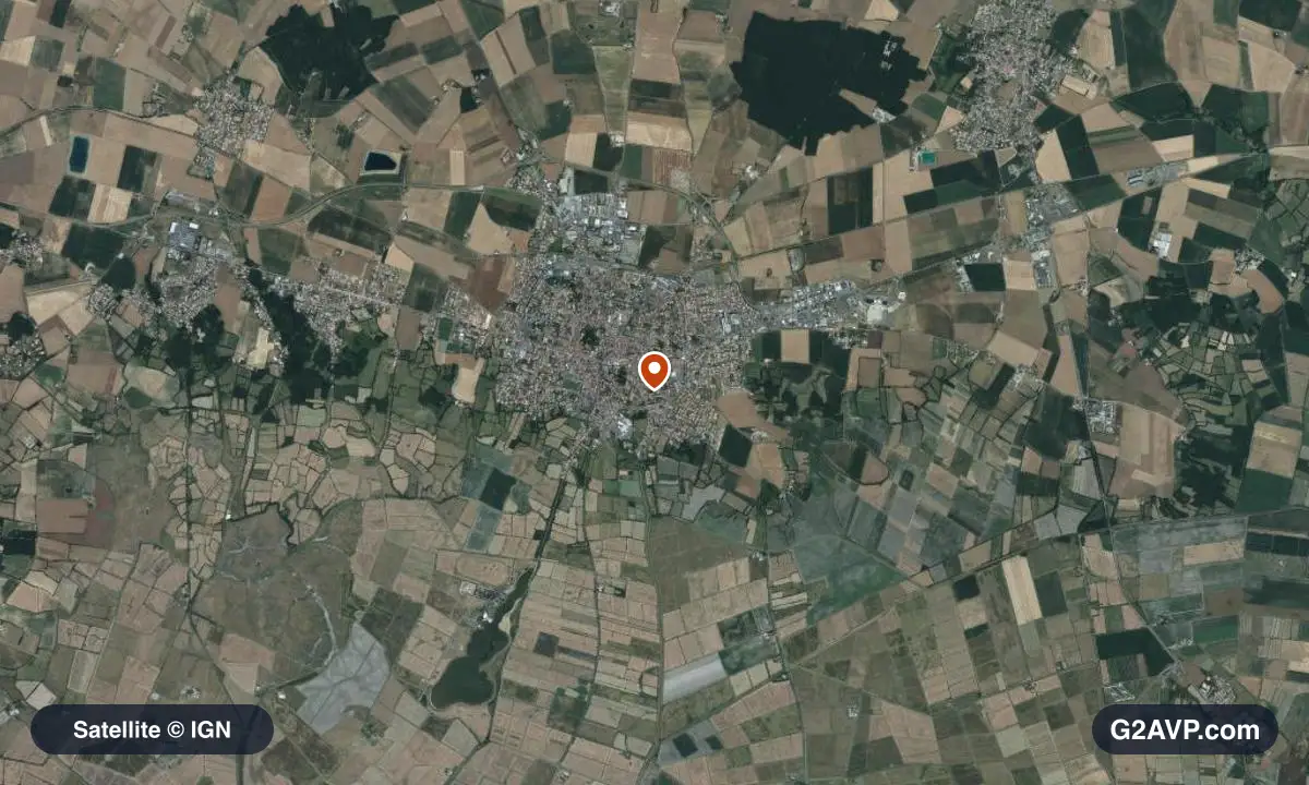 Vue satellite (orthophoto IGN) du secteur de Luçon, même emprise que la carte géologique