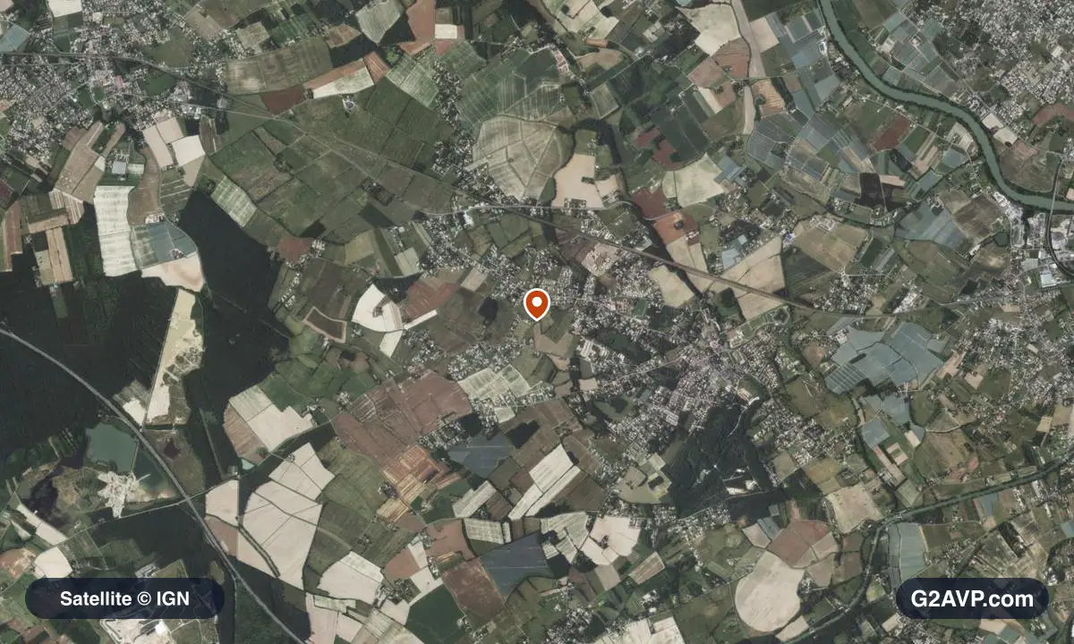Vue satellite (orthophoto IGN) du secteur de Montbeton, même emprise que la carte géologique