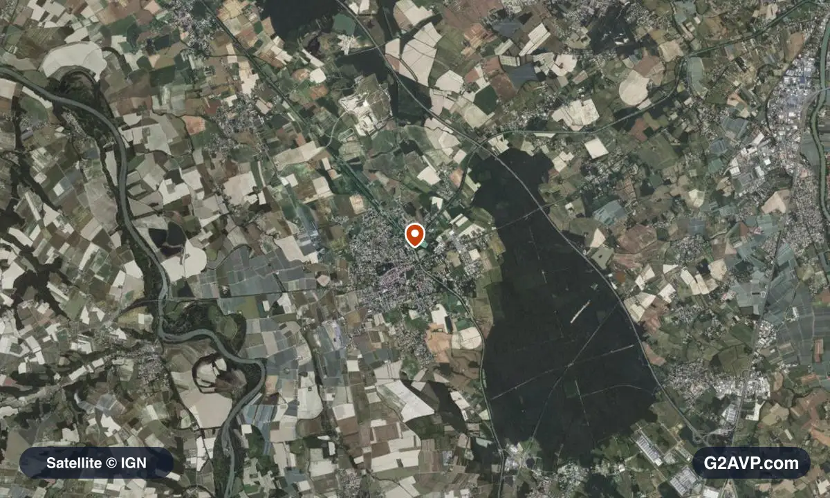 Vue satellite (orthophoto IGN) du secteur de Montech, même emprise que la carte géologique