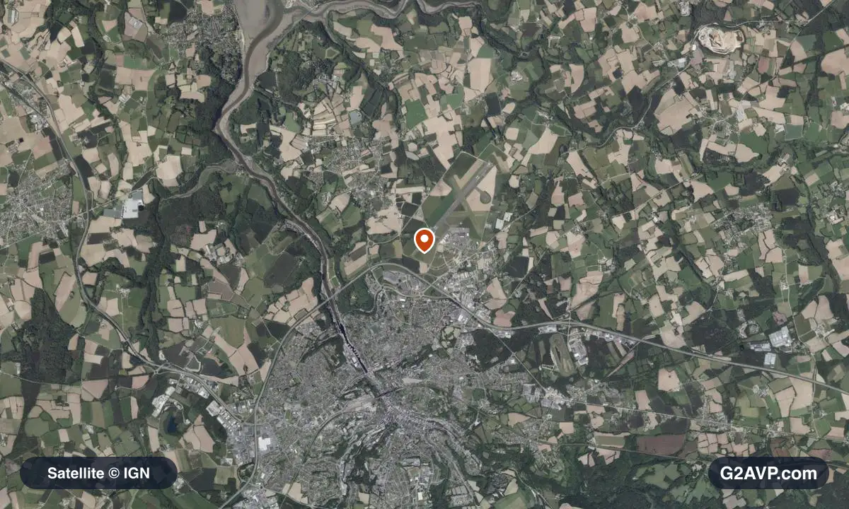 Vue satellite (orthophoto IGN) du secteur de Morlaix, même emprise que la carte géologique