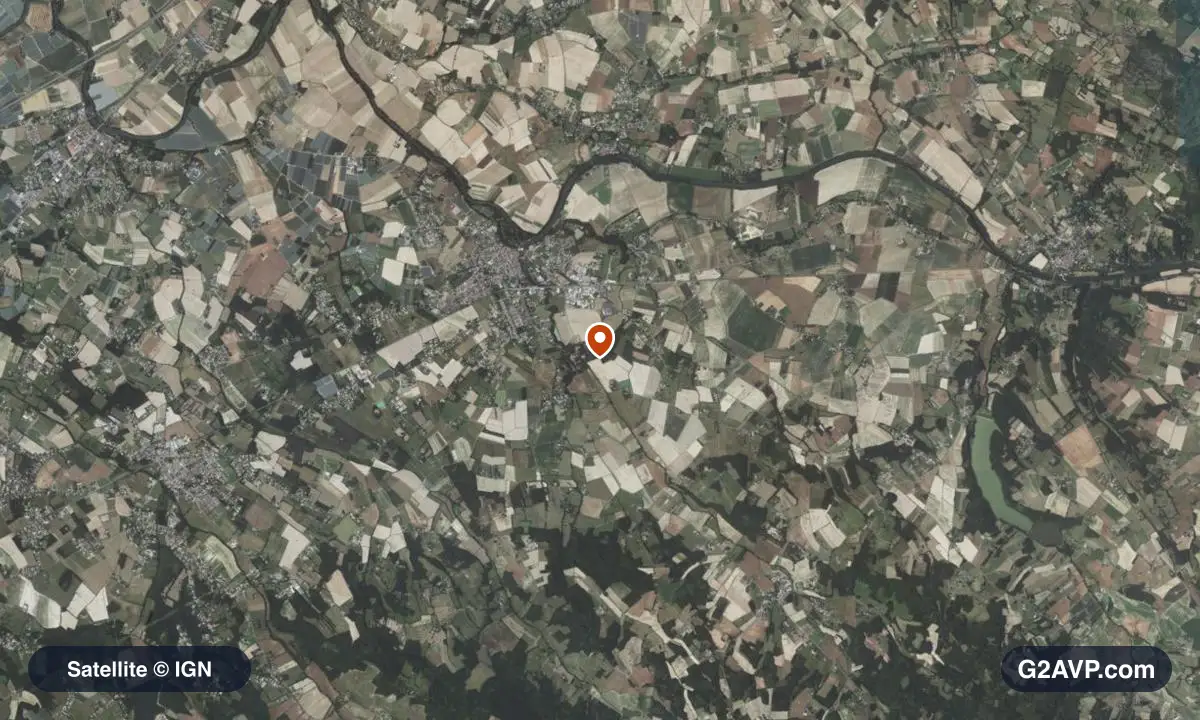 Vue satellite (orthophoto IGN) du secteur de Nègrepelisse, même emprise que la carte géologique