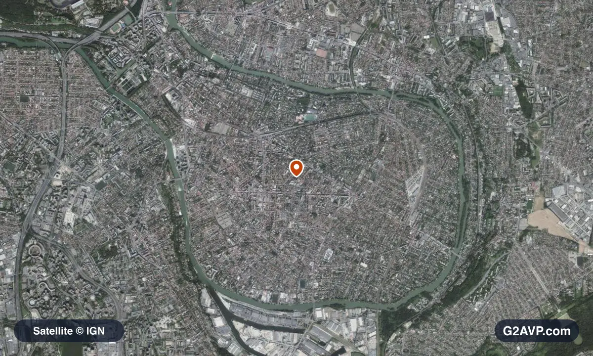 Vue satellite (orthophoto IGN) du secteur de Saint-Maur-des-Fossés, même emprise que la carte géologique