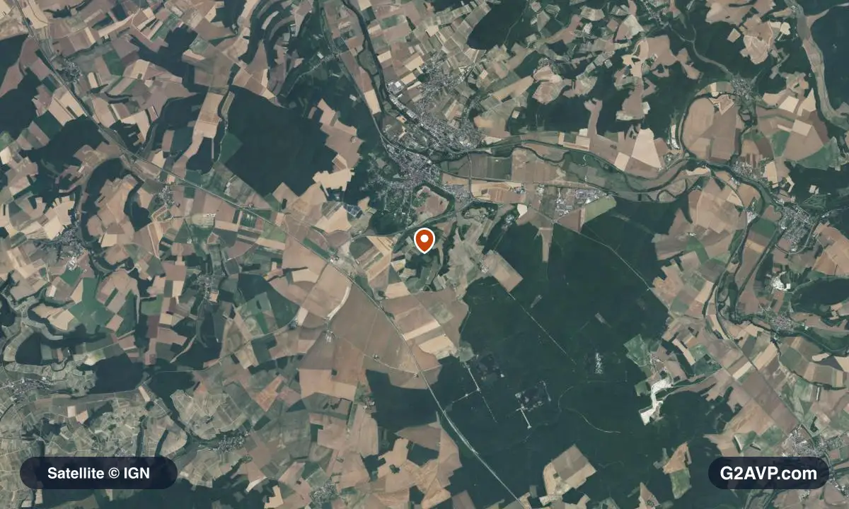 Vue satellite (orthophoto IGN) du secteur de Tonnerre, même emprise que la carte géologique