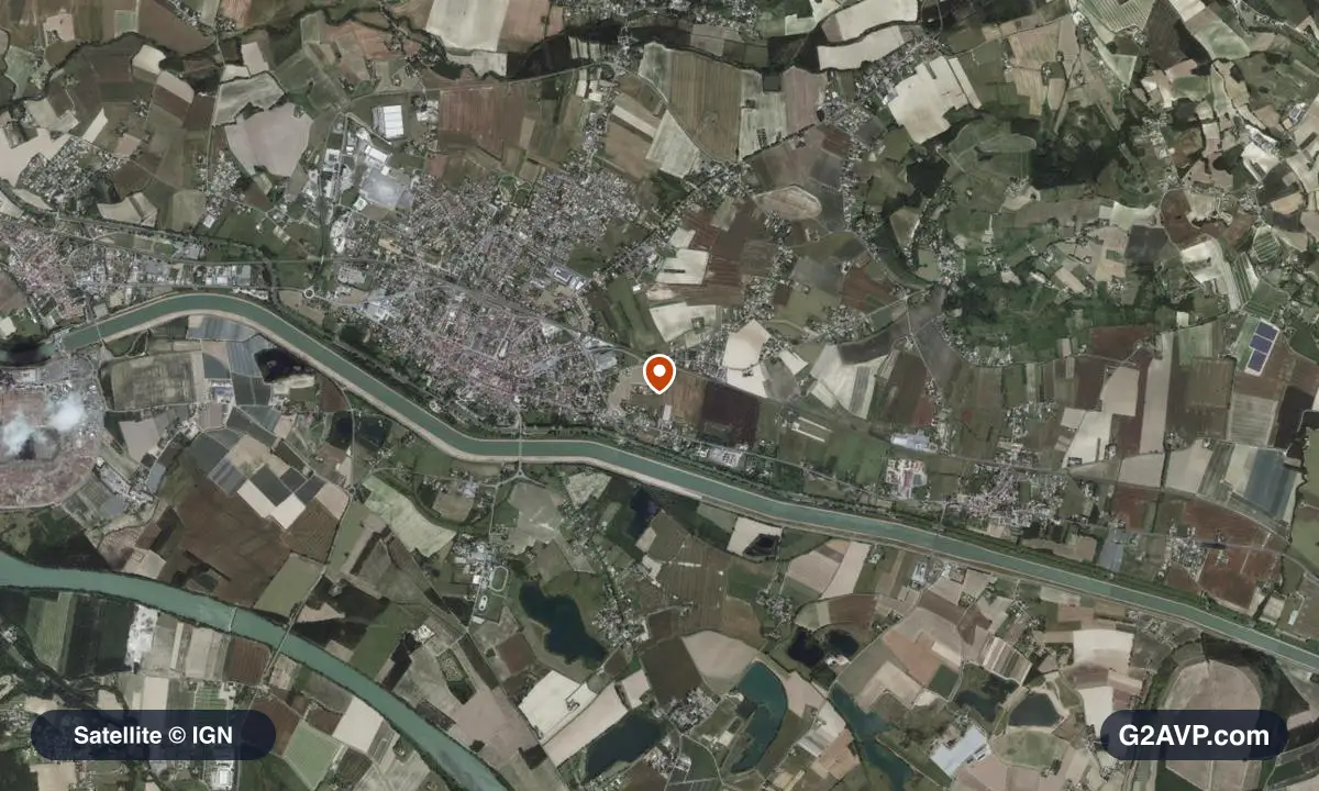 Vue satellite (orthophoto IGN) du secteur de Valence, même emprise que la carte géologique