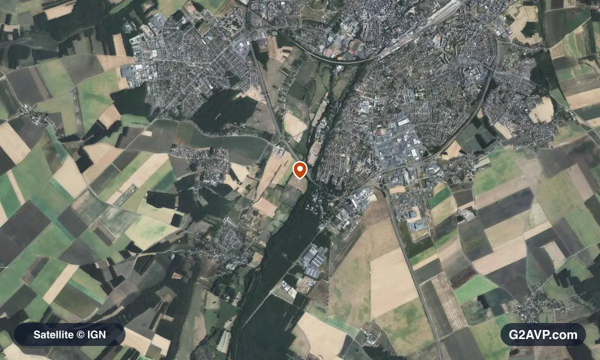 Vue satellite (orthophoto IGN) du secteur de Vernouillet, même emprise que la carte géologique